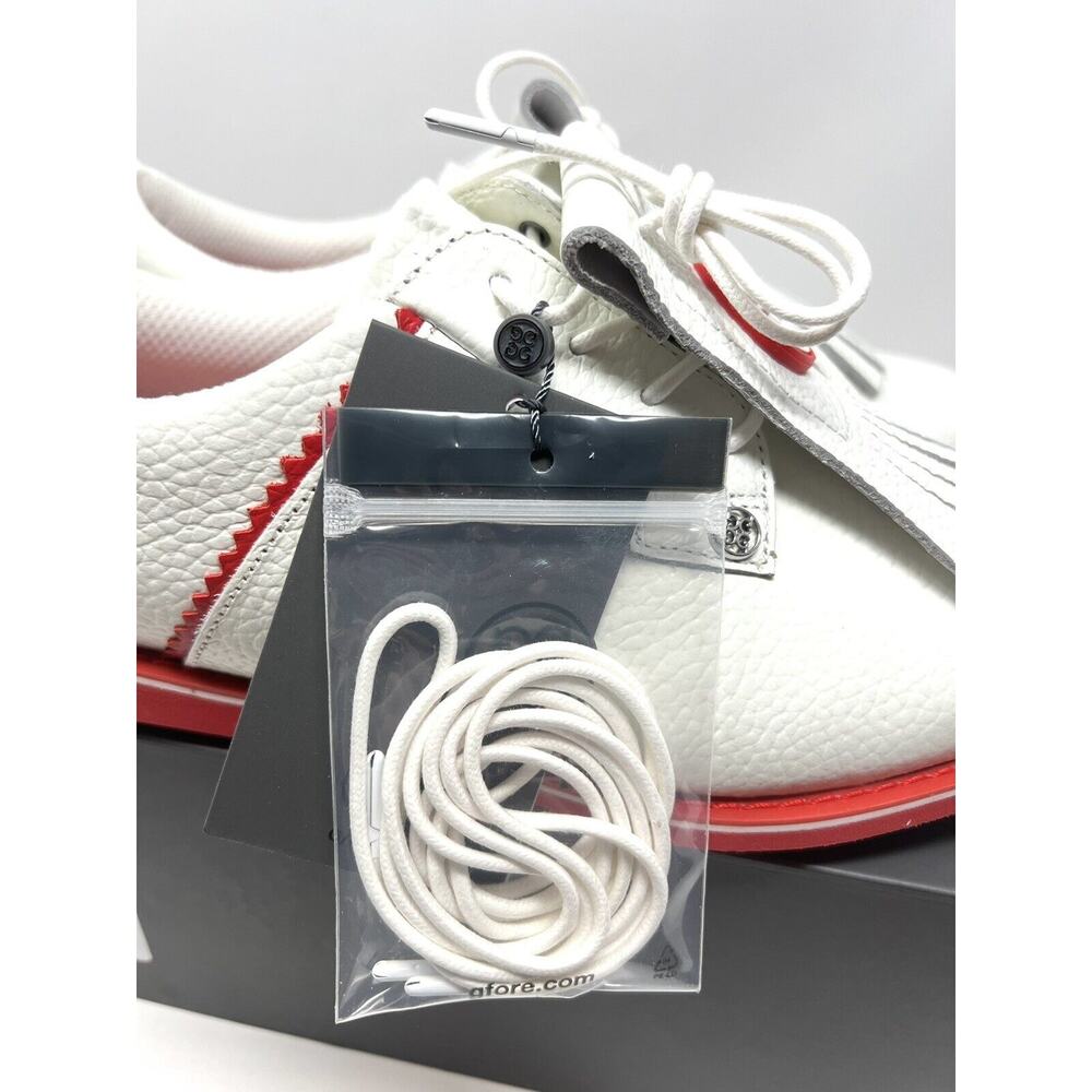 G/Fore G4 Kiltie Gallivanter Golf Shoes Womens Size 8.5 SNOW POPPY White Red - Picture 7 of 16